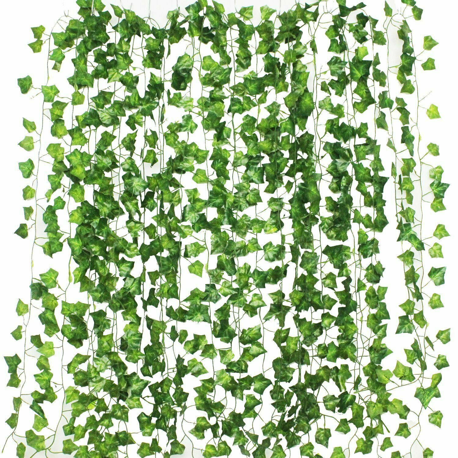 12pcs Artificial Ivy Leaf Plants Vine Hanging Garland Fake Flowers Home Decor