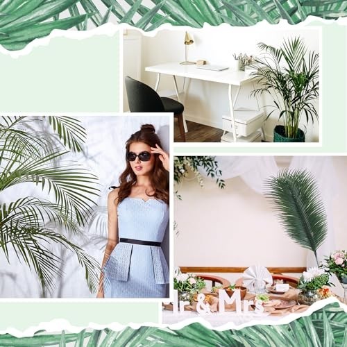 50 Pcs Large Palm Leaves 31″ – Artificial Greenery for Luau, Beach, Safari Parti