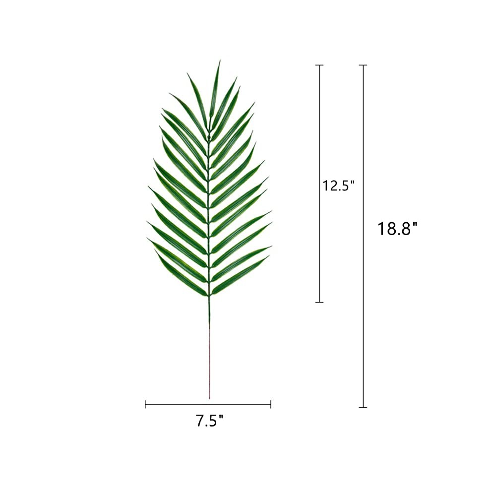 Green 12 PCS Artificial Palm Leaves Tropical Large Fronds Faux Plant Decor