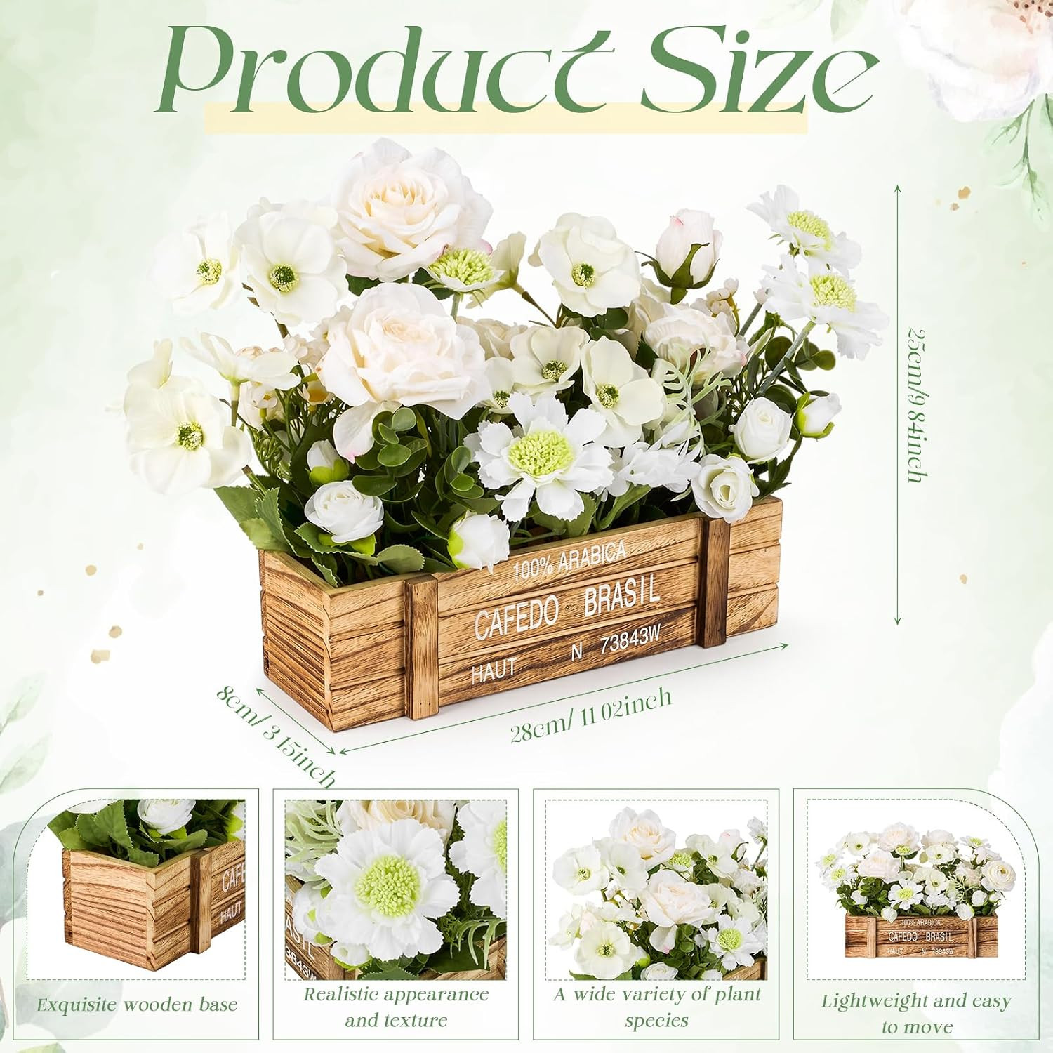 Rustic Floral Centerpiece with Artificial Flowers for Table Decor
