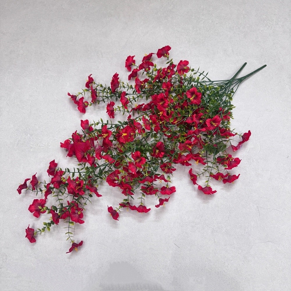 Artificial Hanging Basket with Adjustable Branches Eucalyptus Morning Glory