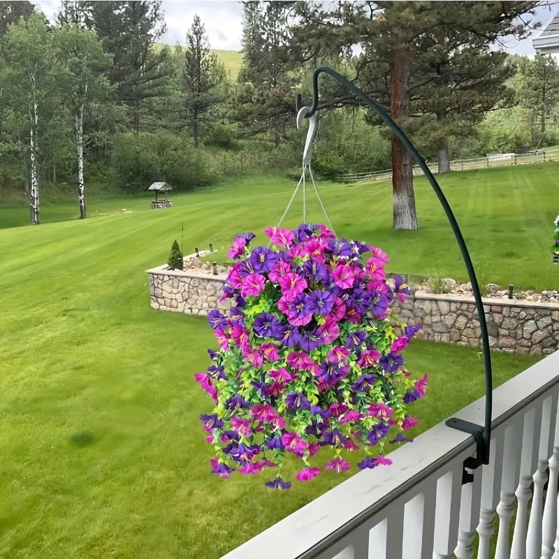 Artificial Morning Glory Vines UV Resistant Hanging Flowers Outdoor Decor