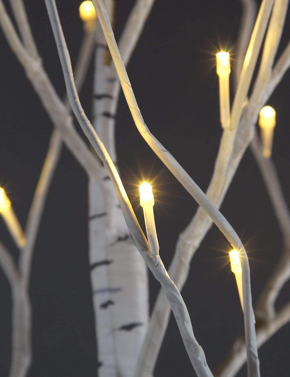 Perfect 4 Feet 6 Feet and 8 Feet Birch Tree,Warm White, for Home,Pack of 3, Fest