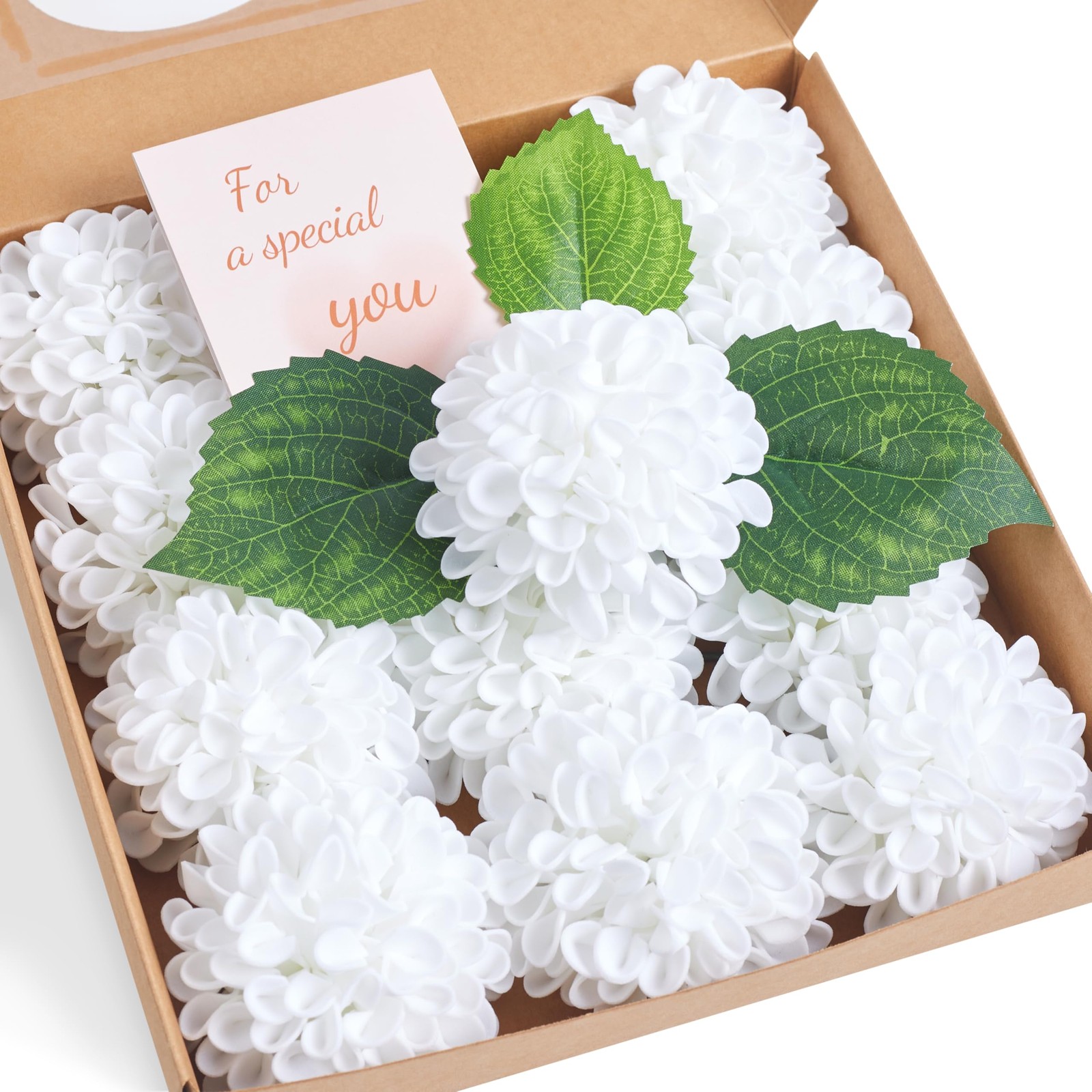 Artificial White Flowers, 12 PC White Artificial Dahlias Flower, Fake Dahlia …