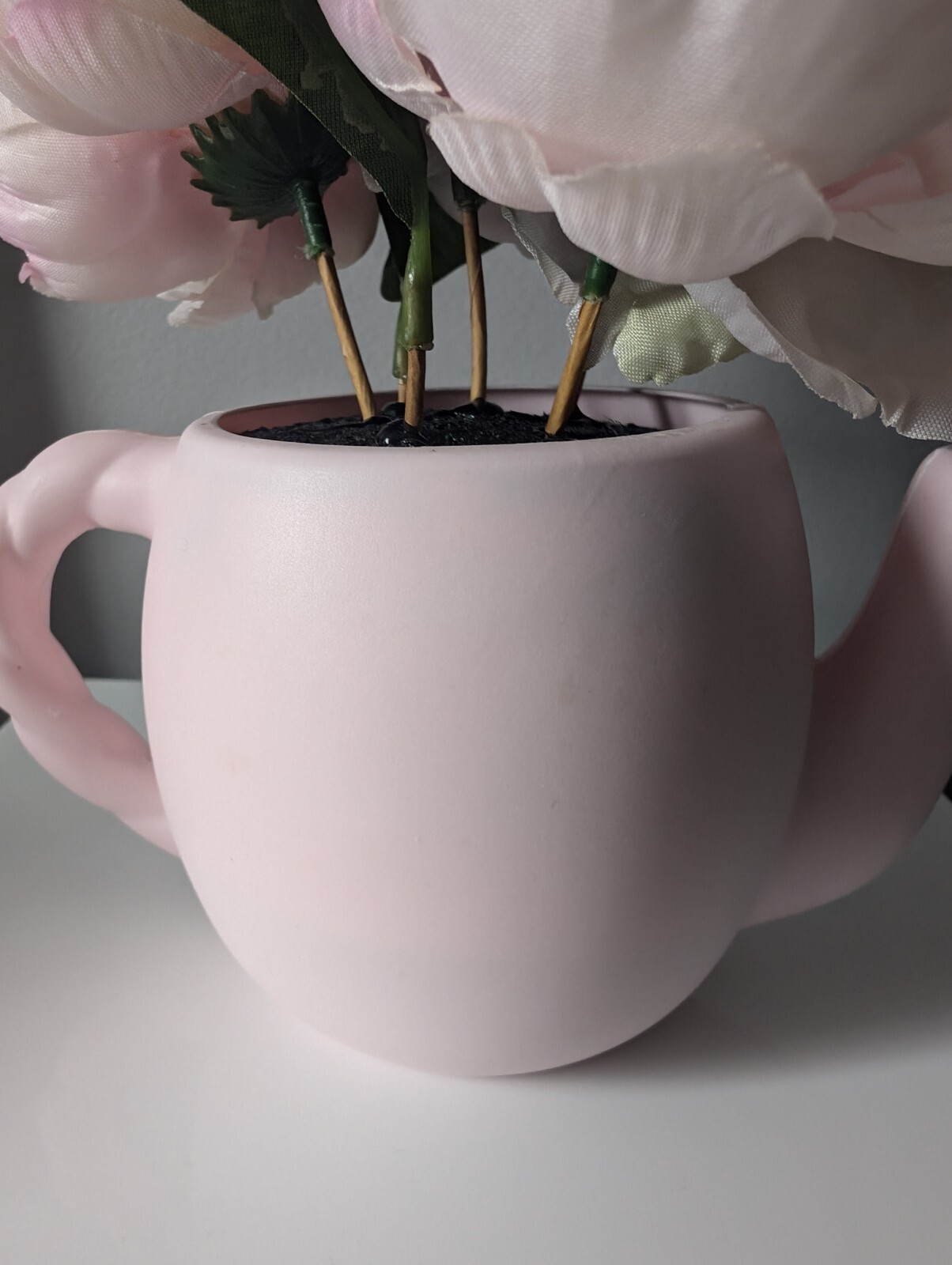 Target Bullseye Valentines Pink Teapot Faux Fower Arrangement Tabletop Decor