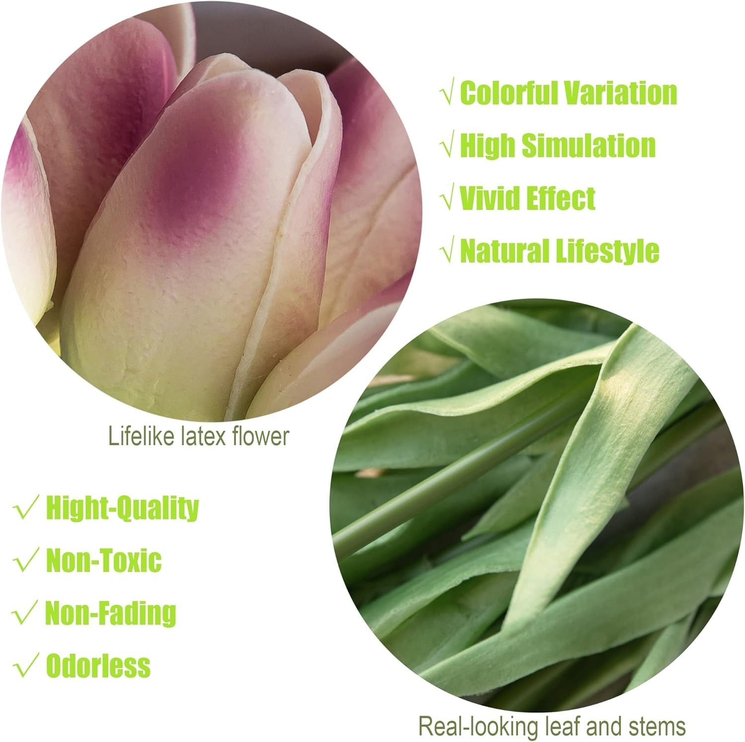 30 Realistic Artificial Tulips in Soft Purple – Perfect for Weddings & Home