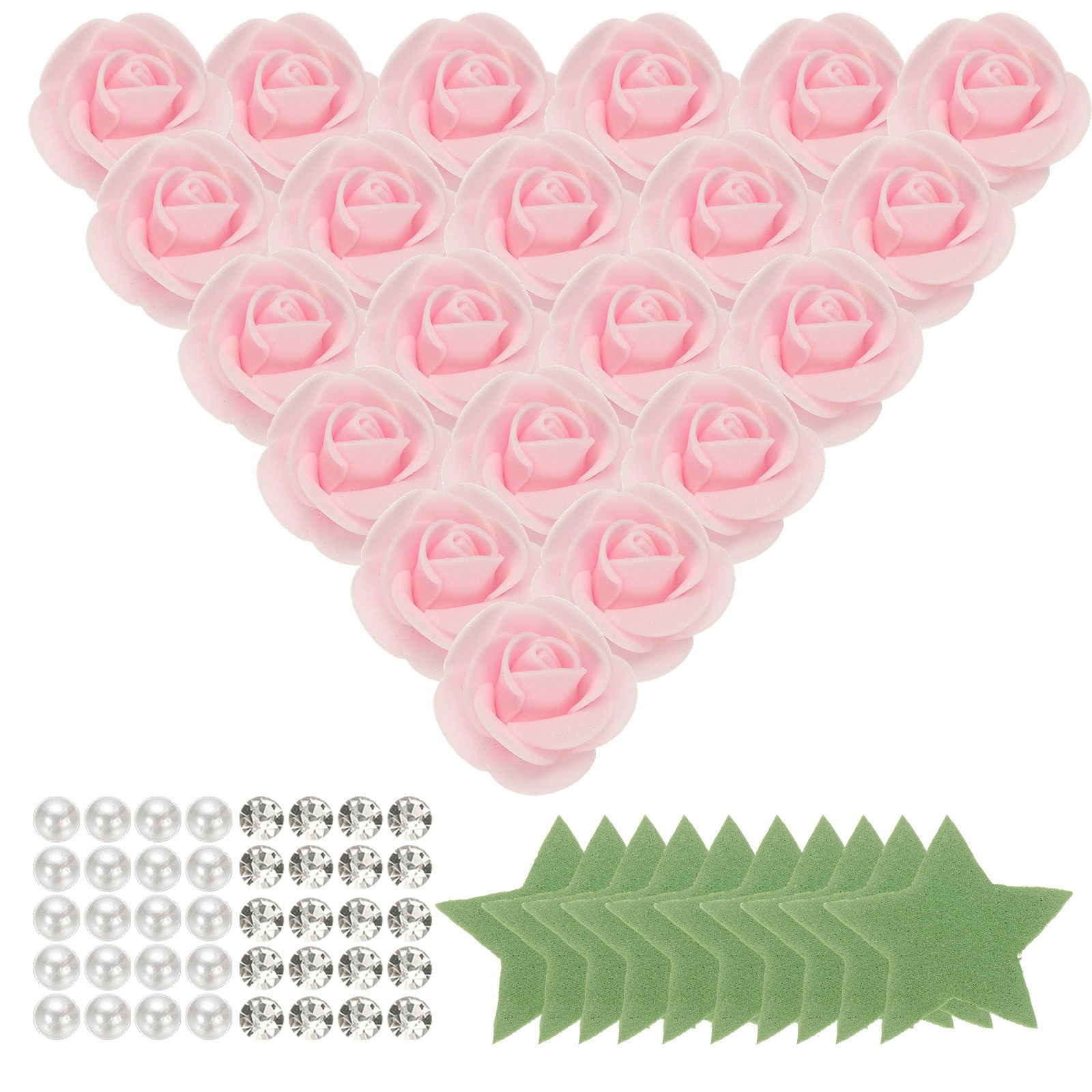 500pcs Foam Rose Heads 3.5 cm for DIY Crafts Accessories, Light Pink