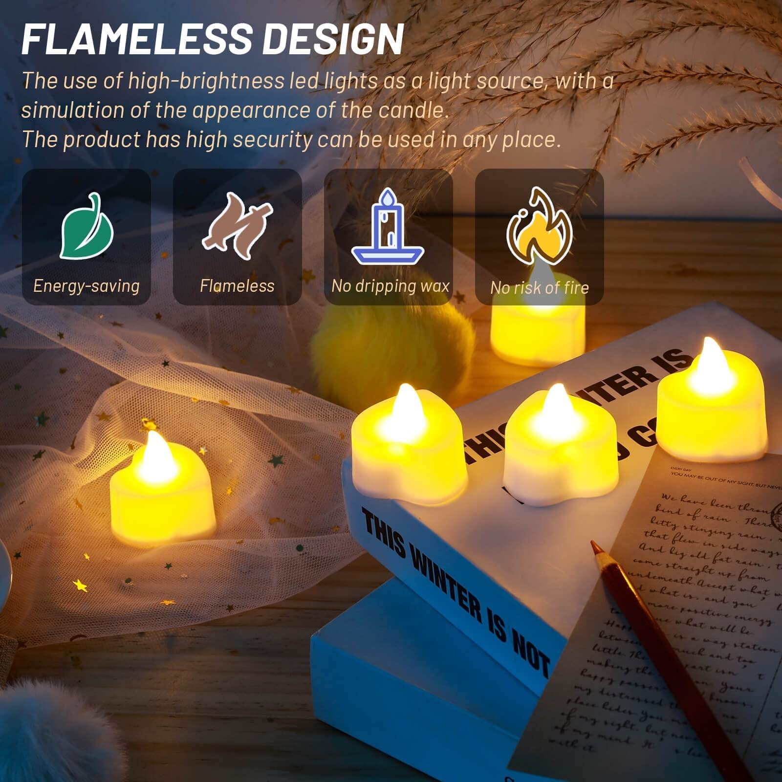 2000 Artificial Rose Petals & 24 LED Tea Light Candles – Romantic Decor Set for