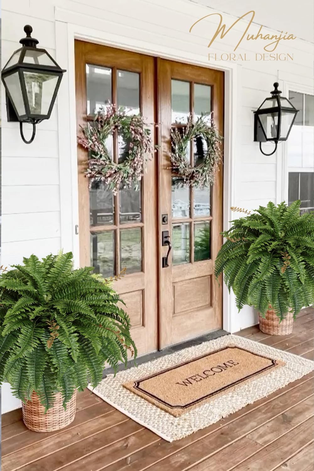 Artificial Boston Fern Silky Bush, 48IN Faux Fern Large Hanging Lifelike Plan…