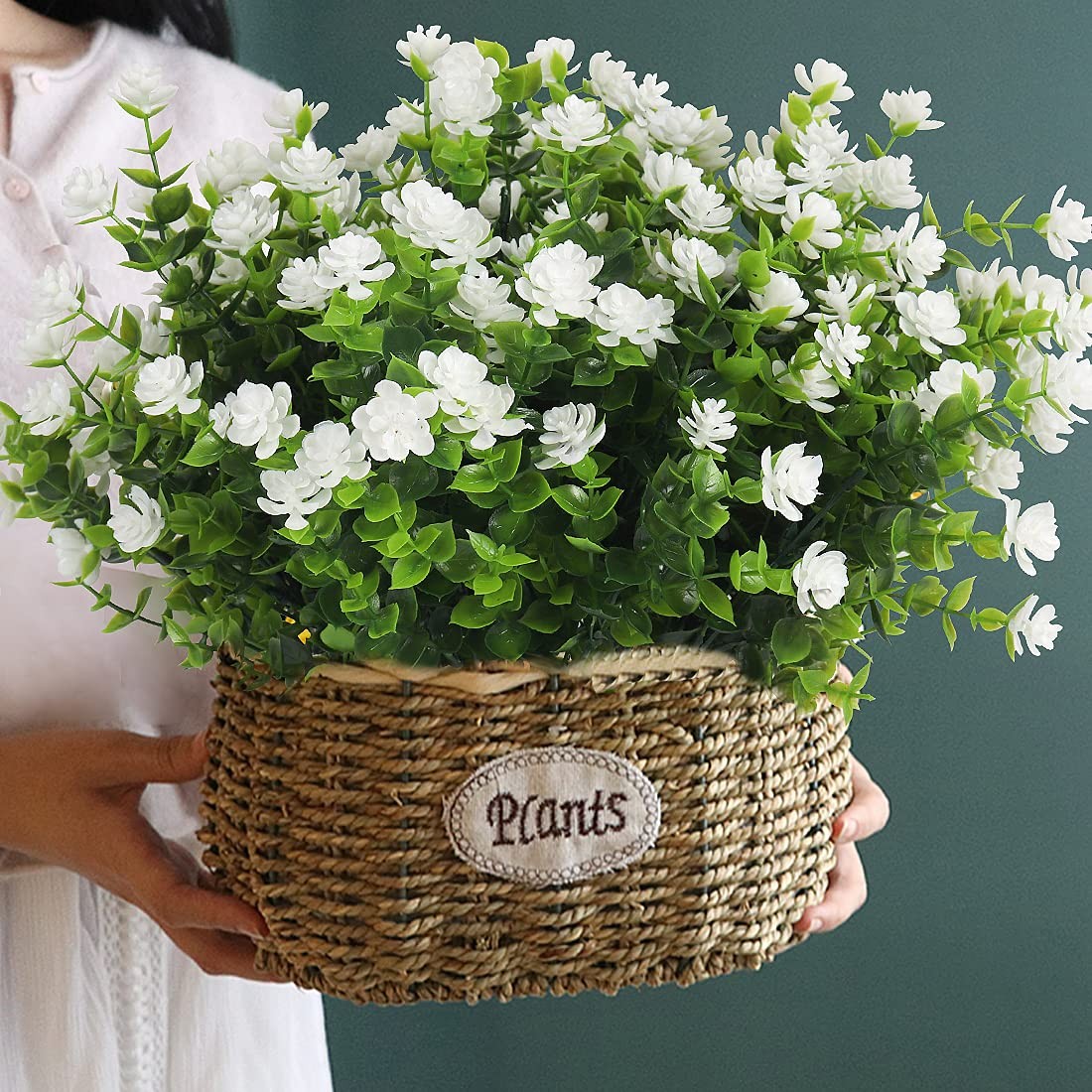 RECUTMS Artificial Flowers, Fake Boxwood Outdoor UV Resistant Plants Artificial