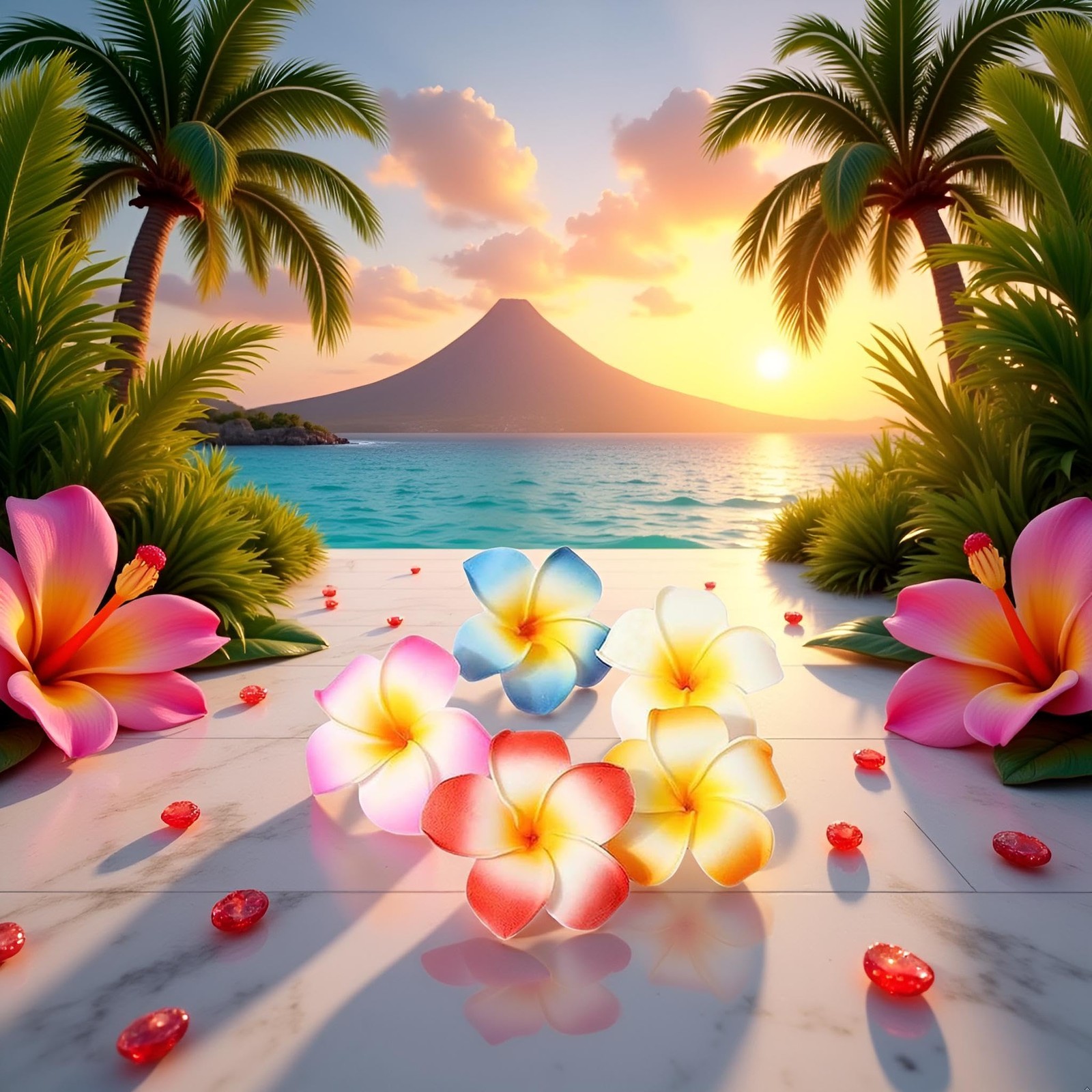 10Pcs Multicolor Hawaii Plumeria Flower Clips, Artificial Tropical Flower Hai…