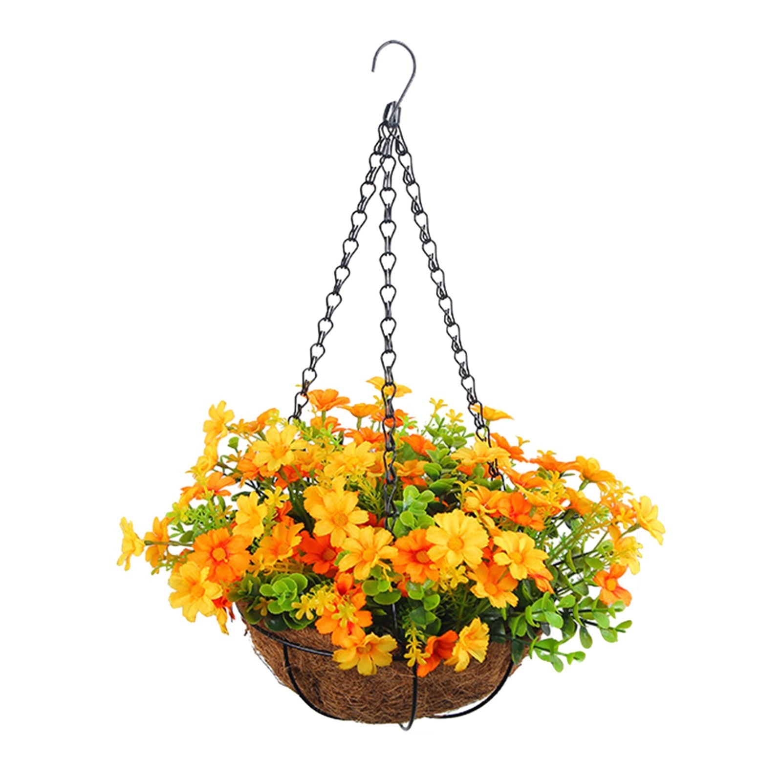 Hanging Flower Basket 2m/6.5ft Cloth Realistic Display Vibrant