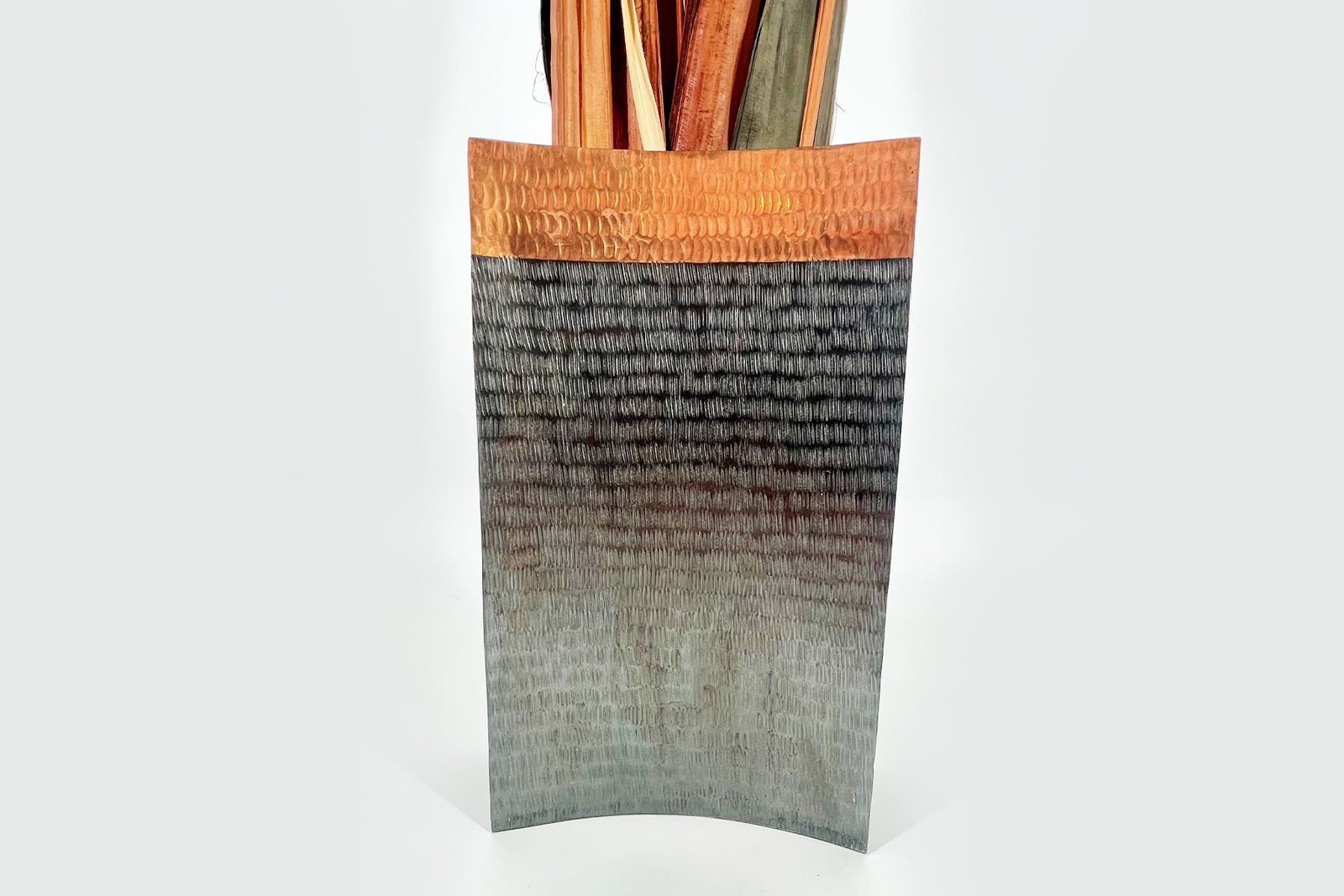 Gold and brown leaf vase