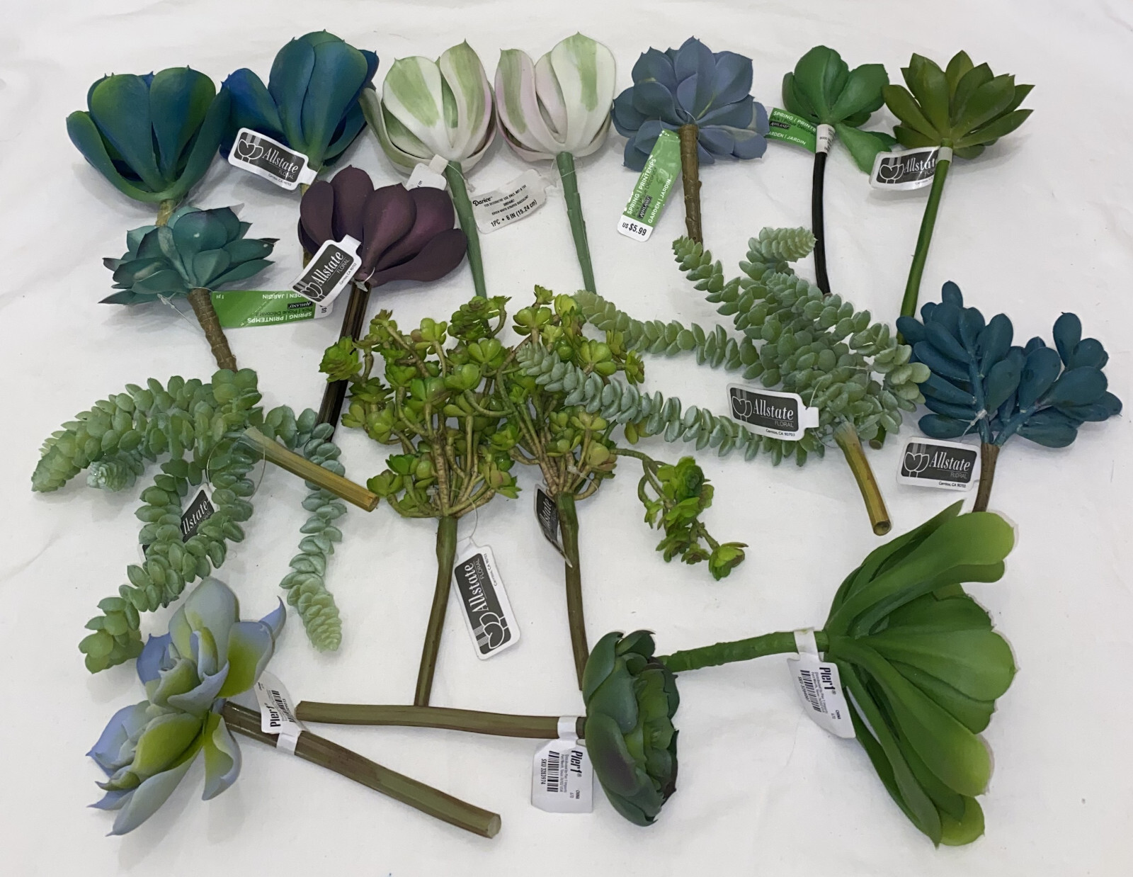 Artificial Succulent Plant Flowers Assorted Lot Preowned W Tags Pier 1 Allstate