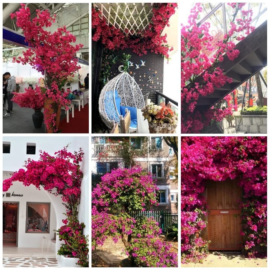 Pack of 8 Artificial Flowers Stems Silk Bougainvillea Branches for Wedding Ce…