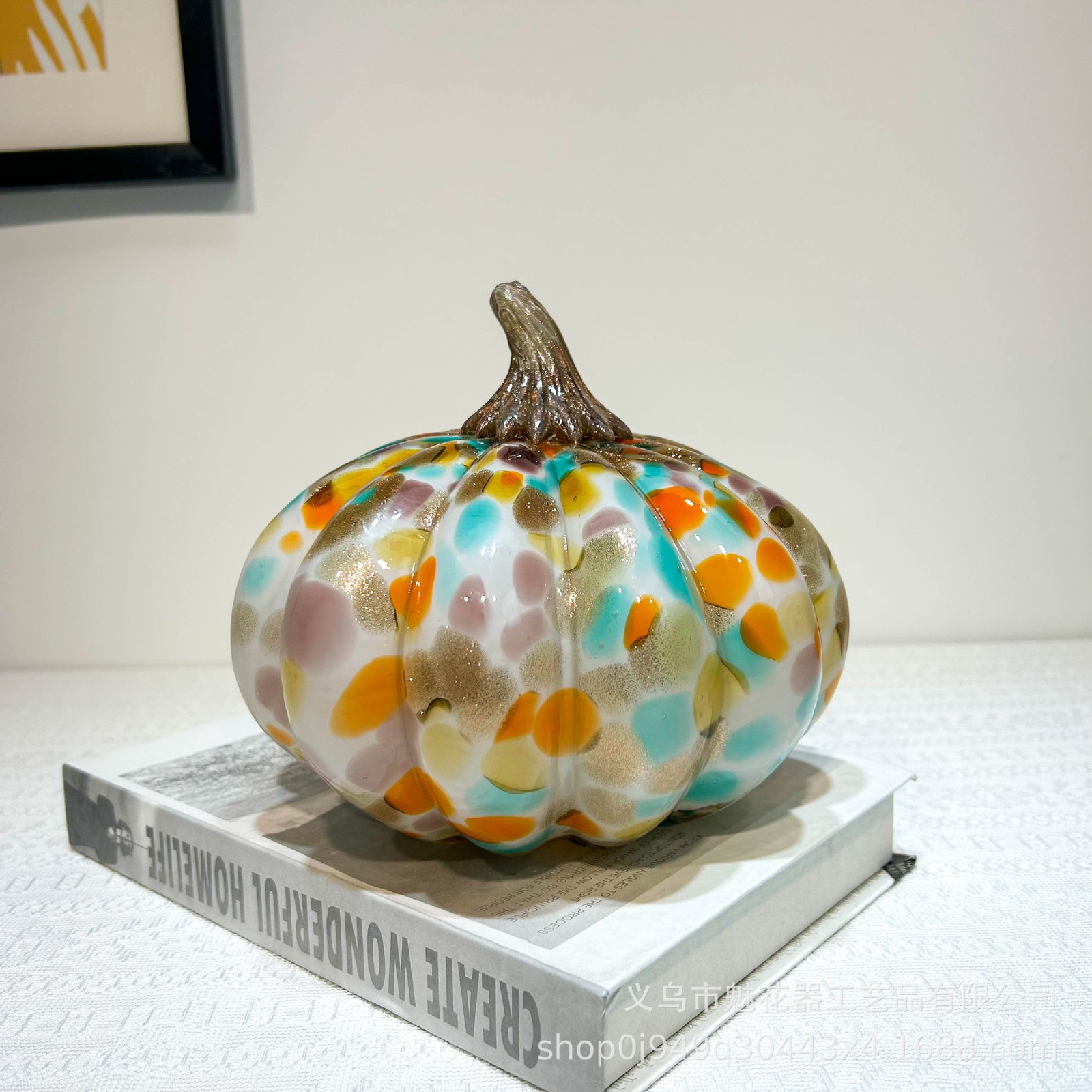 Modern glazed design light luxury pumpkin art ornament