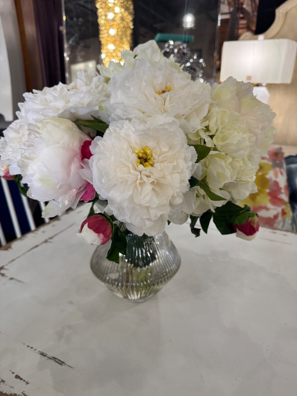 John-R1chard Collection White Dove 22″ Faux Floral Arrangement