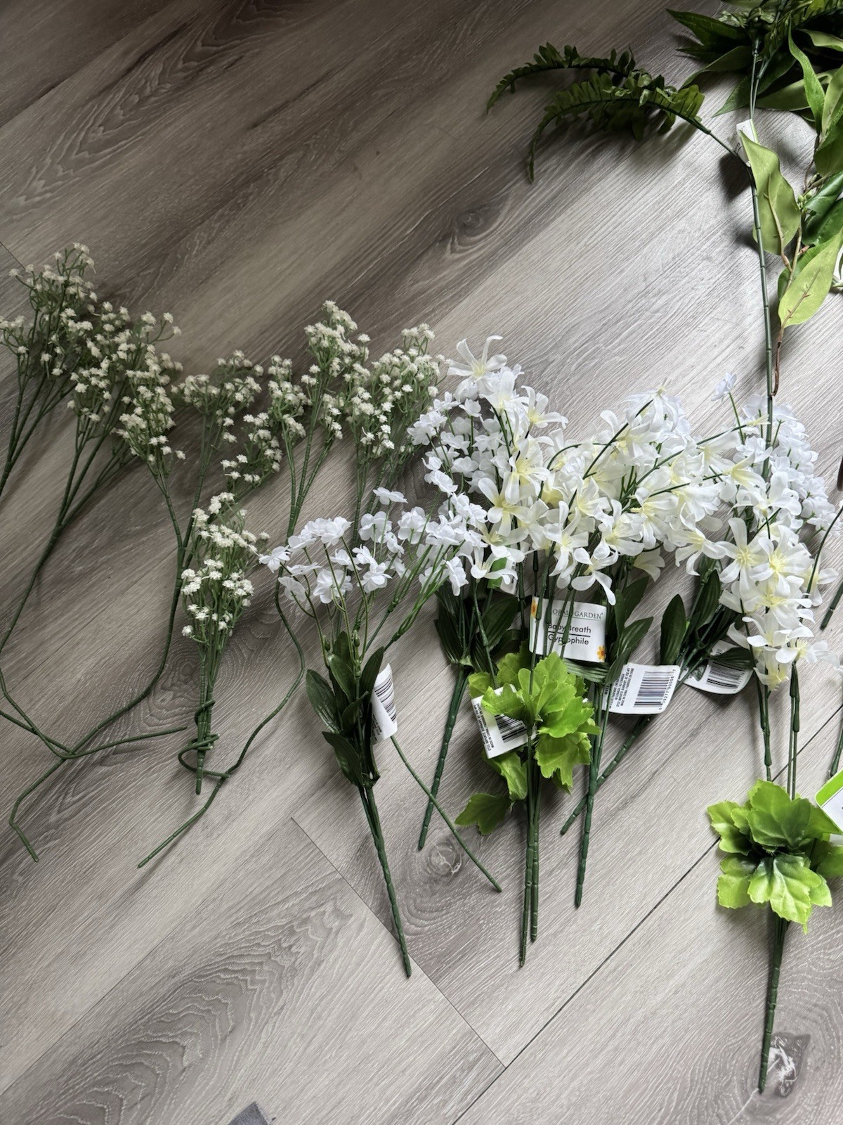 30 faux Yellow, Green and White Artificial Floral Arrangements