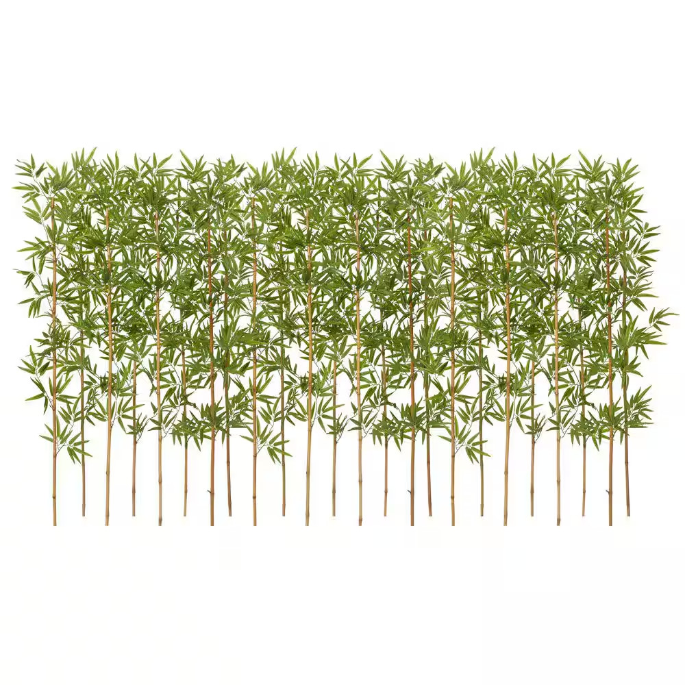 6 Ft. Artificial Bamboo Tree 24 Pack Fake Plant with Silk Leaves Real Wood Trunk