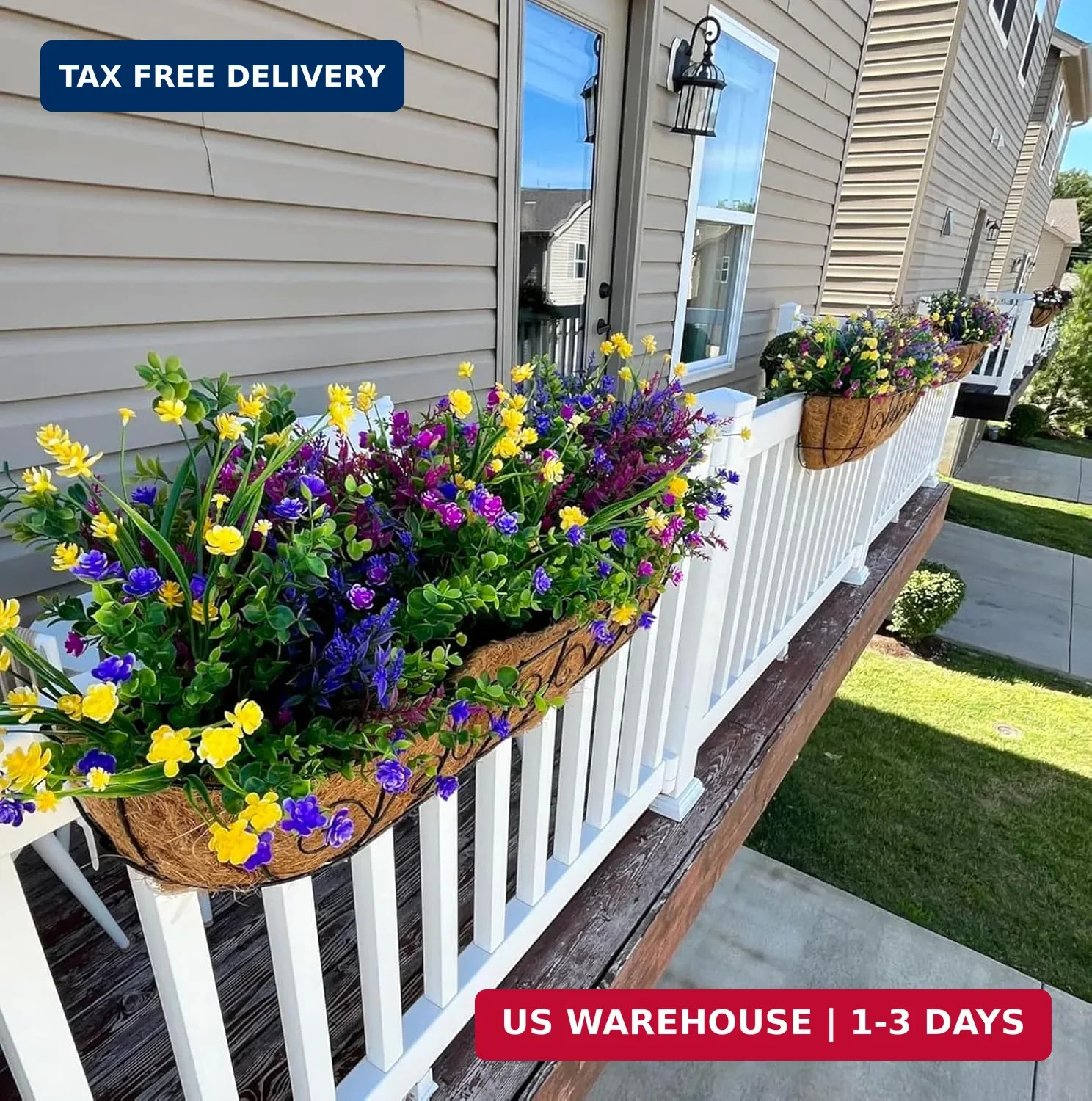 20 Bundles Artificial Flowers for Outdoors Fake Flowers UV Resistant No Fade Fau
