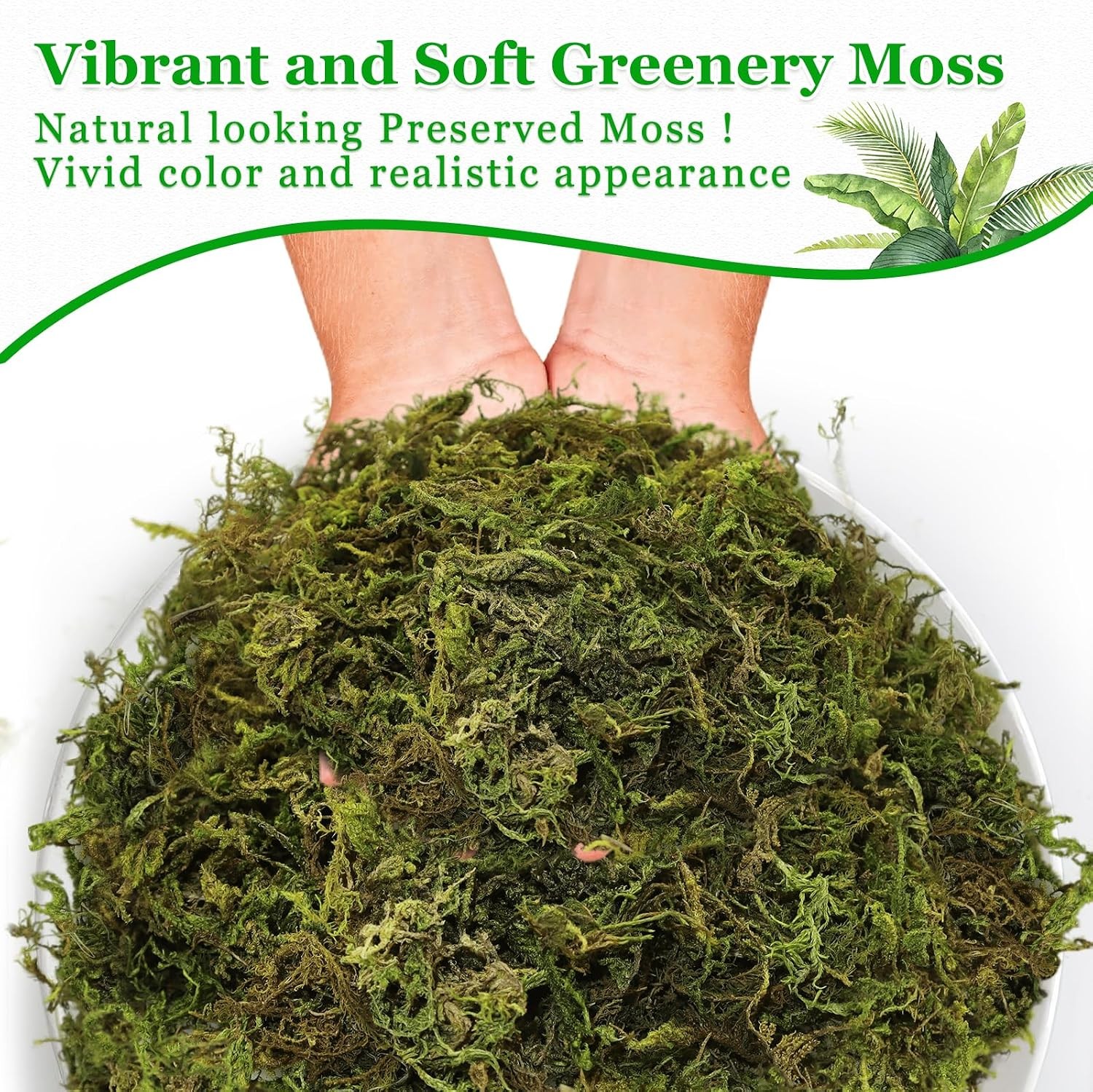 7OZ Natural Moss Artificial Fake Moss Alternative for Plants Indoor | Premium
