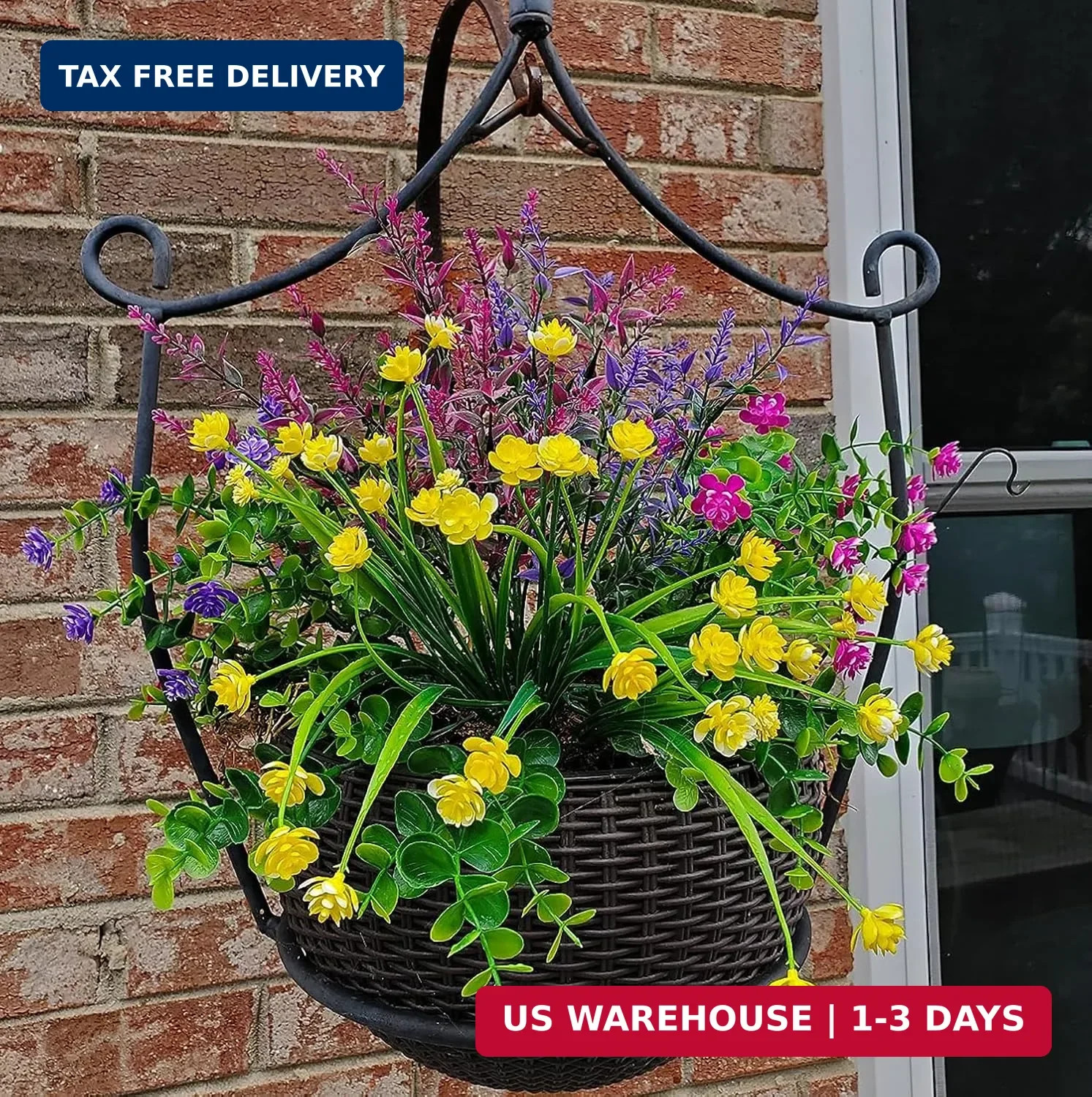 20 Bundles Artificial Flowers for Outdoors Fake Flowers UV Resistant No Fade Fau