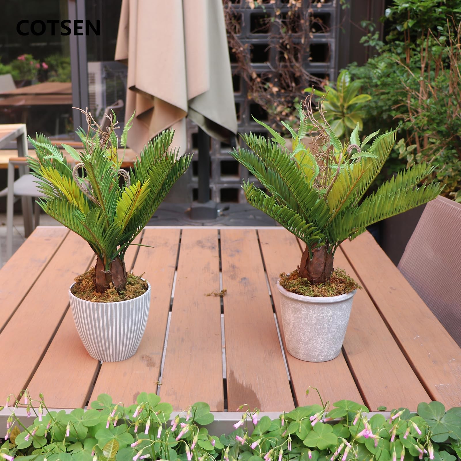 Artificial Cycad Plants 13.8 Inch Fake Succulents Unpotted Office Decor 2 PCS
