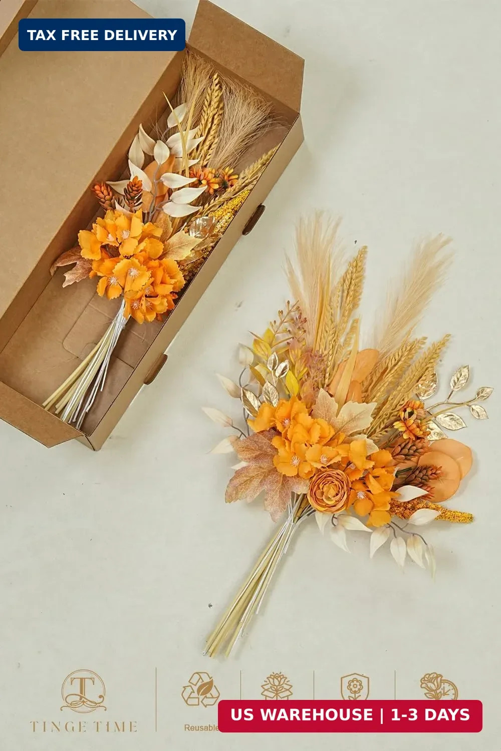 Artificial Greenery Stems, 55pcs Box Set for Wedding, Home & Office | 13 Kinds F