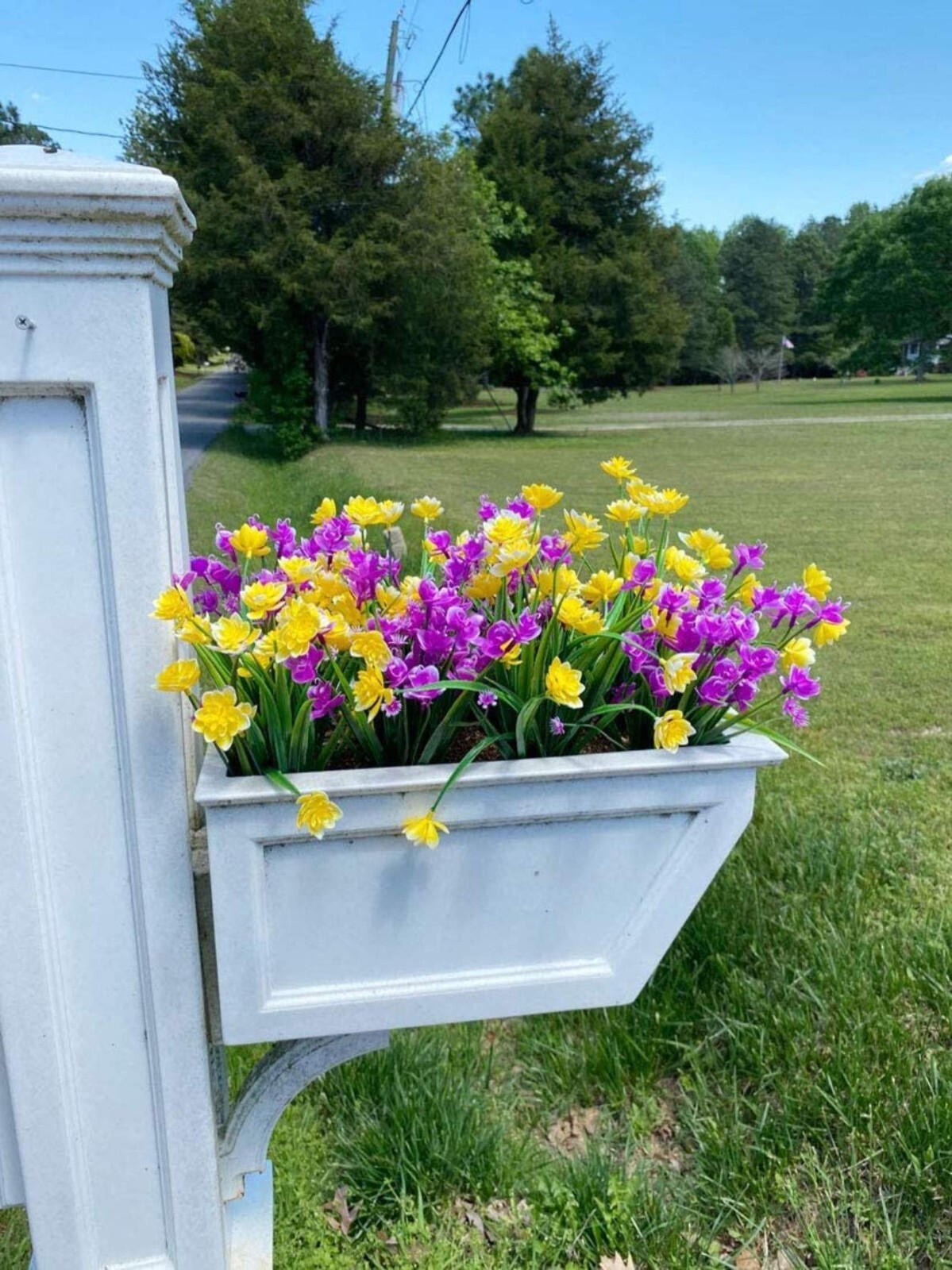 12 Bundles Outdoor Artificial Fake Flowers UV Resistant Various Colors lifelike
