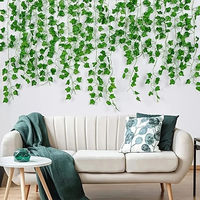 1/5PCS Artificial Plants Green Leaf Vine Centerpieces Wedding Home Roomoutdoor G
