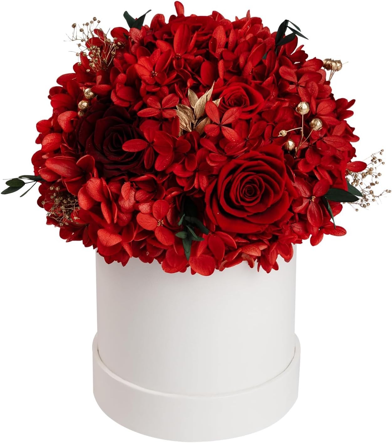 Preserved Flowers, Forever Flowers Bouquet with Gift Box. Real flowers, RED