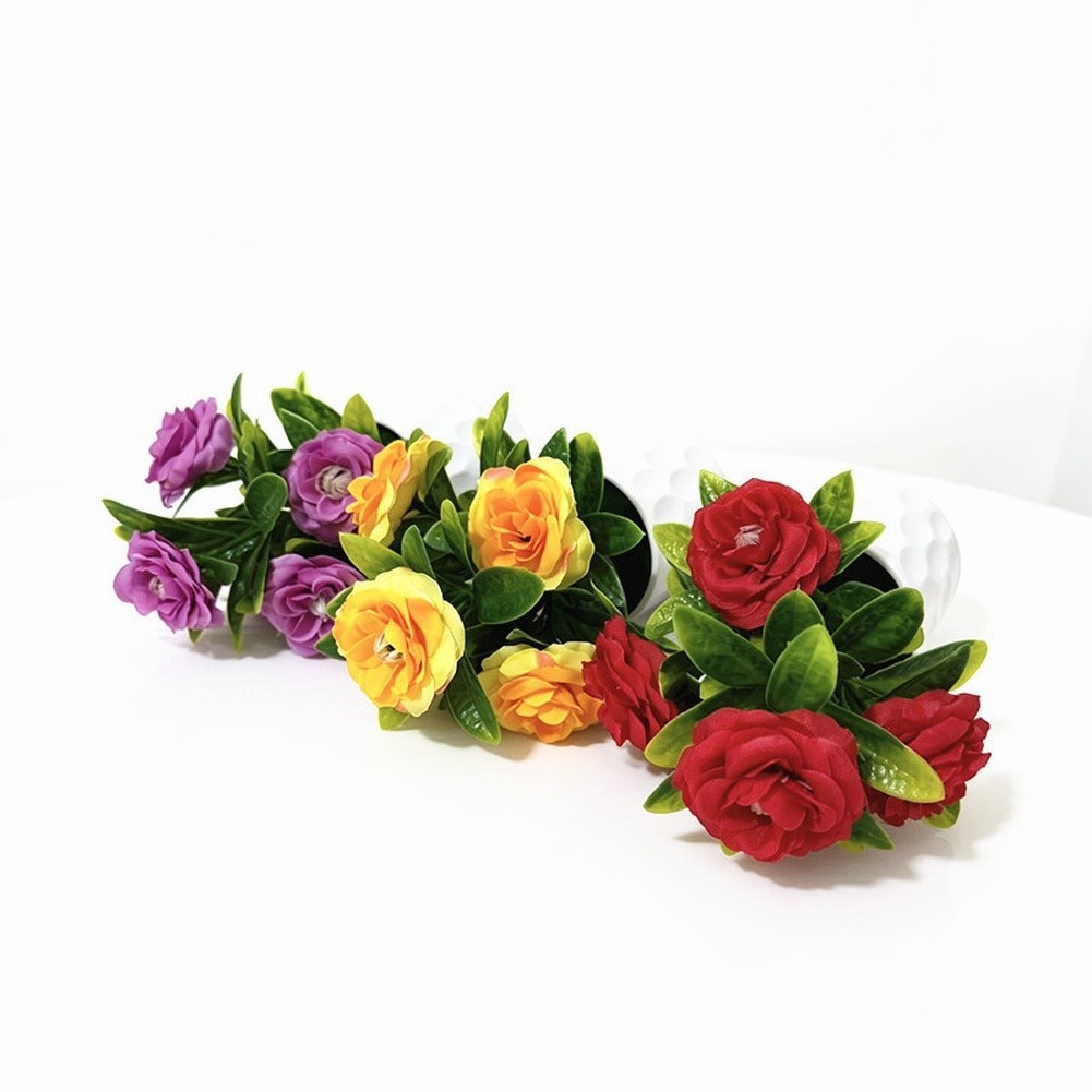 Silk Plant with 5 Realistic Blooms in White Pot for Office Desk Use