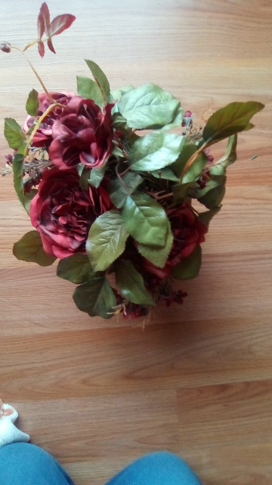Tuscany rose Planter Made Of Terra Cotta Silk Roses ….. 10 By 8 Inches