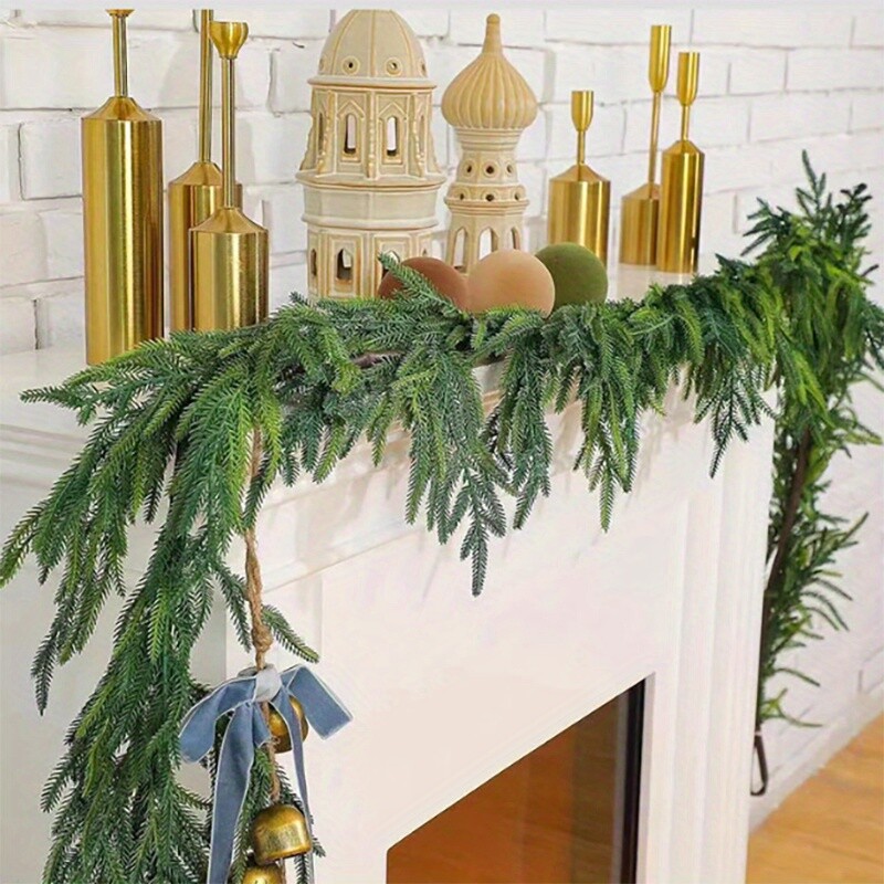 8Pcs Artificial Norfolk Pine Branches for Christmas Wreath Garland DIY 13.38in