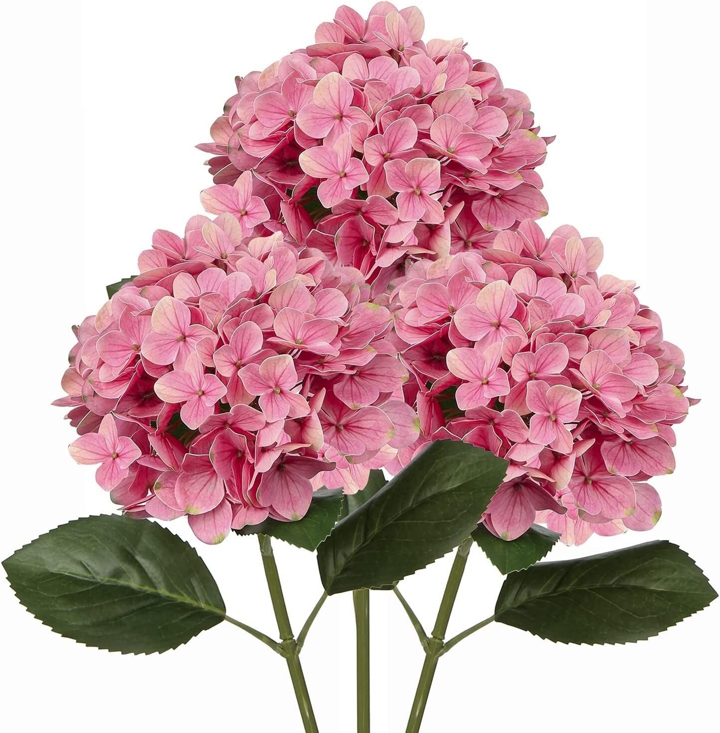 3pcs 25in Artificial Realistic Hydrangea Flowers 3D Real Touch 25in Extra Long