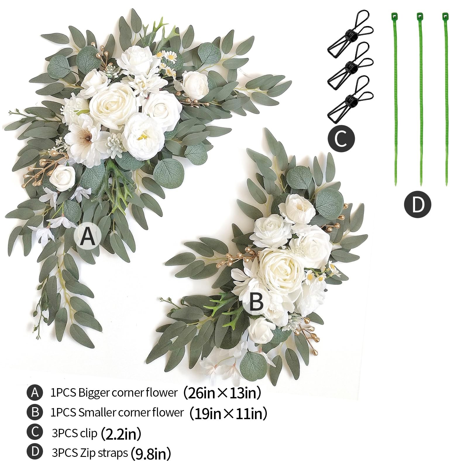 Faux Arch Flower Swag Set of 2 for Wedding Welcome Signs Floral Swag Wedding …