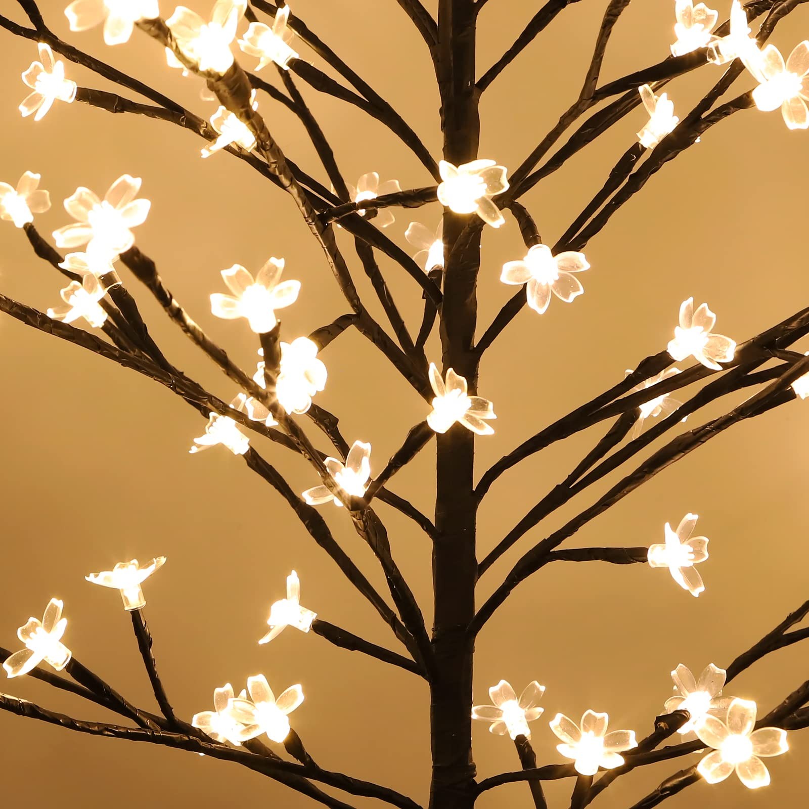 4.5FT Cherry Blossom Tree, 104 LED Warm White Lighted Artificial Tree for Decora