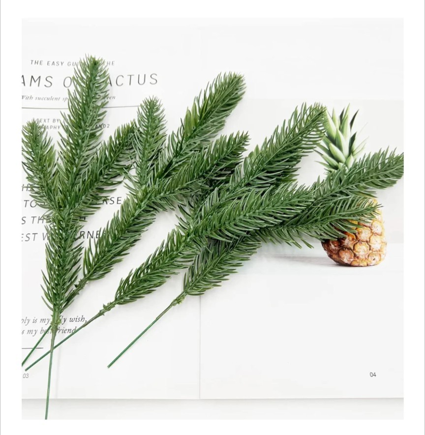 50 Pcs Artificial Pine Branches 10″ Green Needles DIY Christmas Wreath Garland