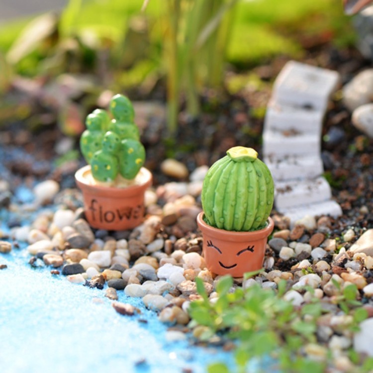 Mini Artificial Potted Plant Dollhouse Miniature Flower Home Desk Decor Love