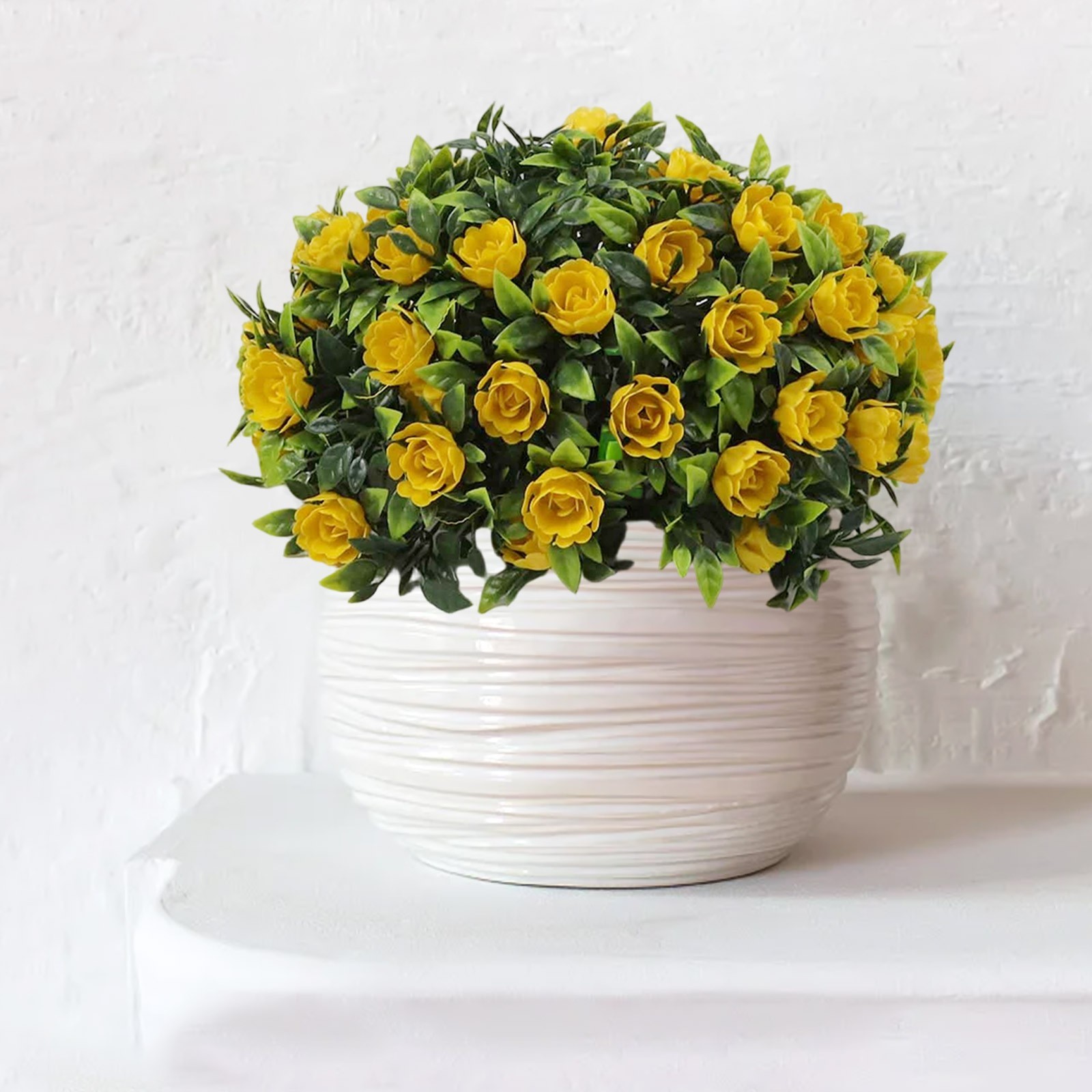 Set of 2 Faux Plant Balls Artificial Flower Balls 25cm for Hanging Decoration