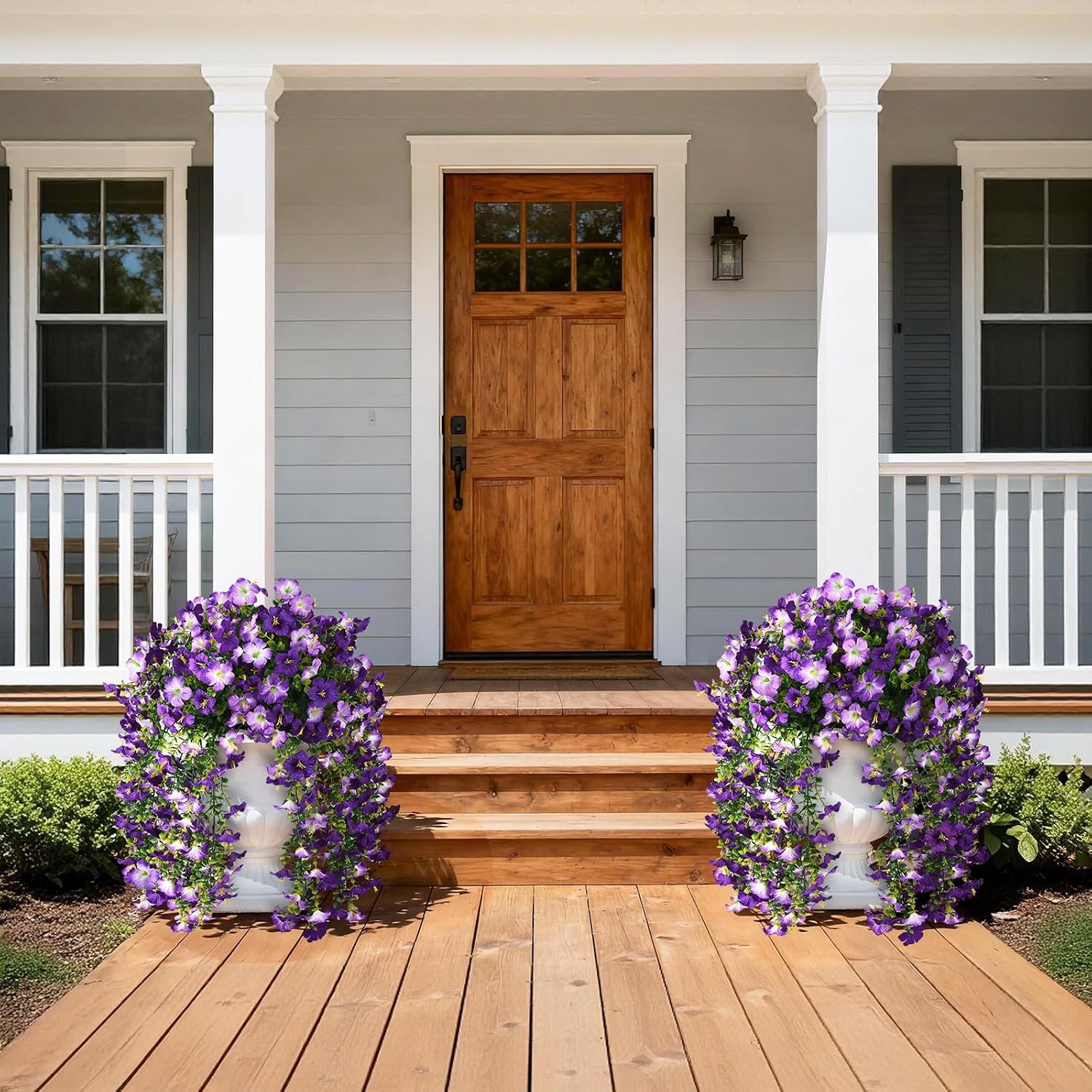 Artificial Fake Flowers Plants for Outdoor Spring Summer Decoration,2 PCS Faux S