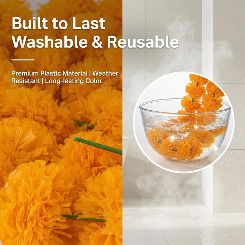 Marigold Garland for Decoration Indian Diwali Day of The Dead Wedding Decor Pale