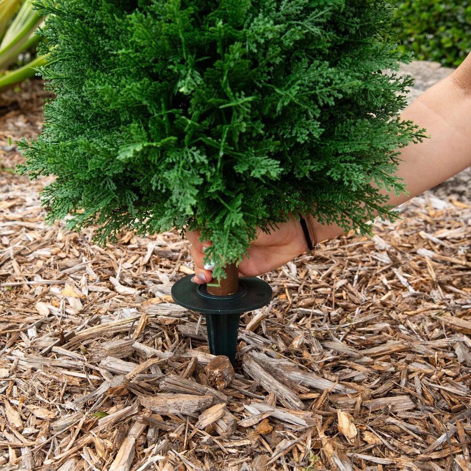 4’ Artificial Boxwood Plant with Integrated Ground Stake UV Resistant Set of 2.