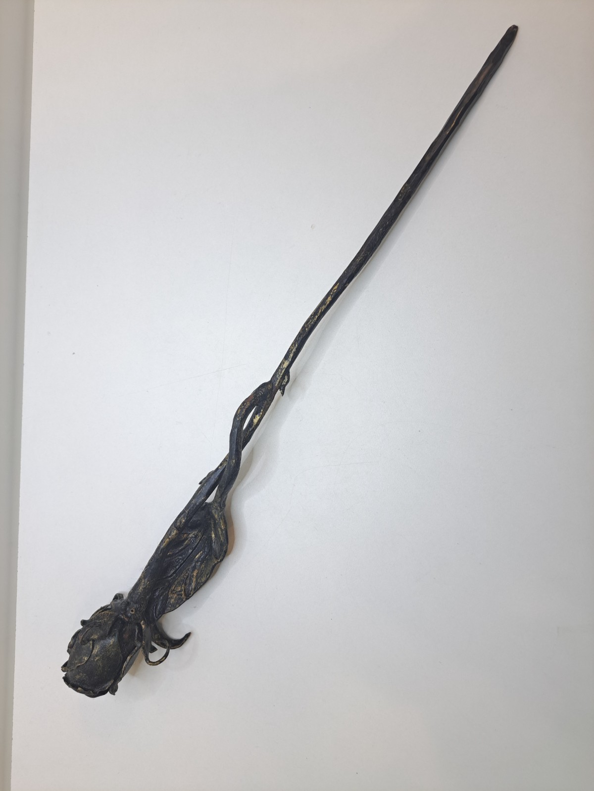 Metal Rose Decorative Collectible Floral Indoor Decor Display Flower Metal 46 cm