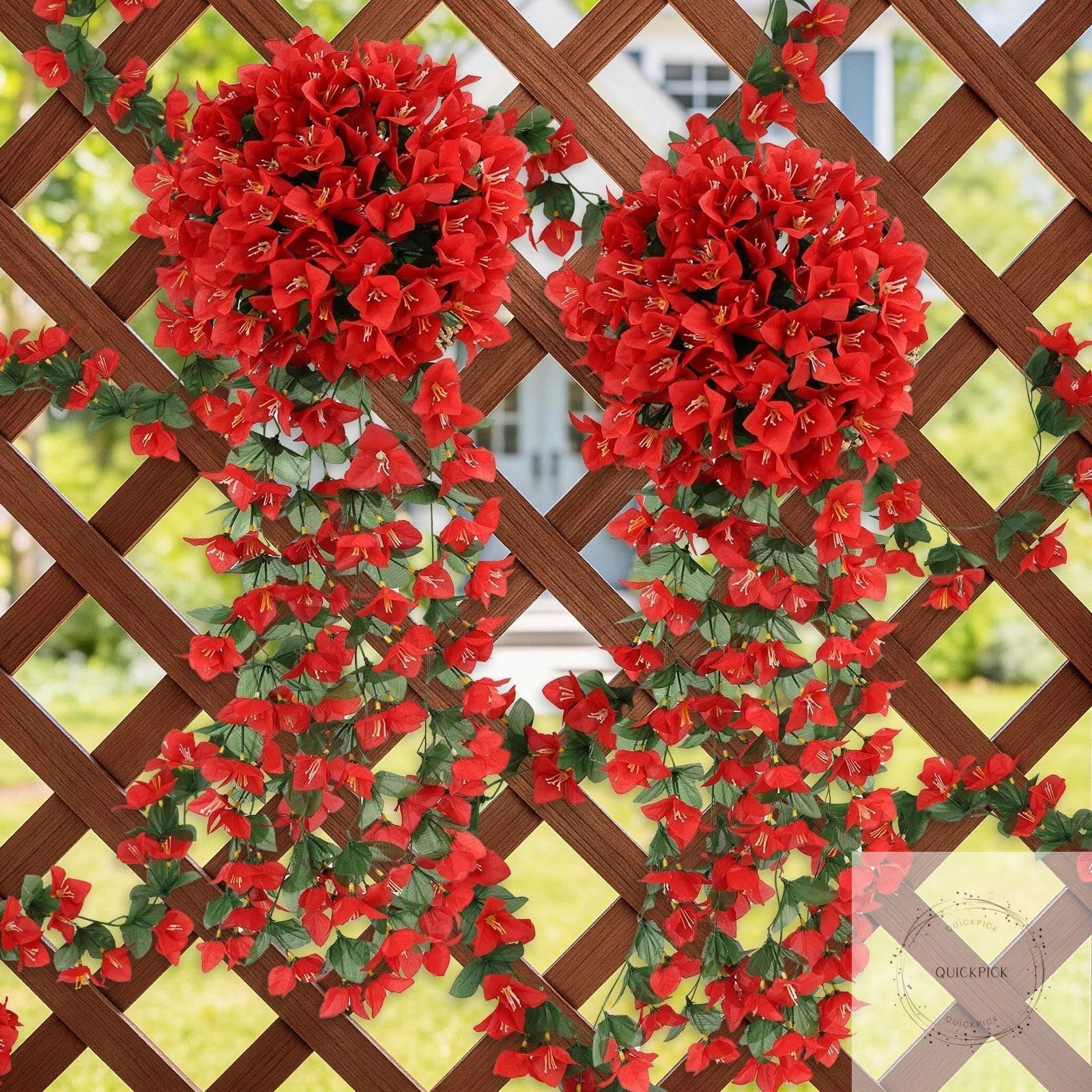 Artificial Bougainvillea for Outdoors Faux Plants UV Resistant Flowers Fake Plas