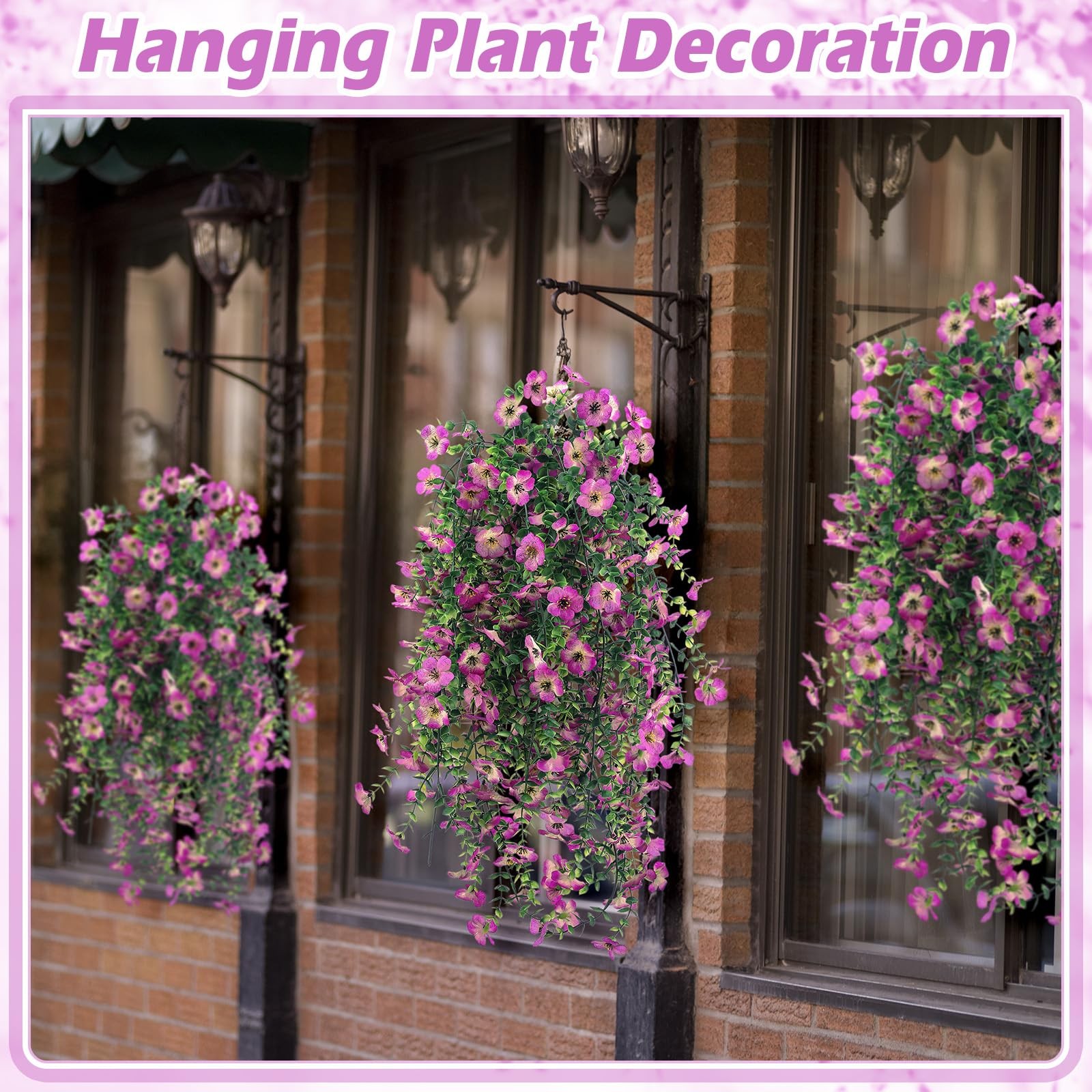 4 Pack Artificial Hanging Flowers for Outdoor Daisy Vines Fake Eucalyptus Vin…