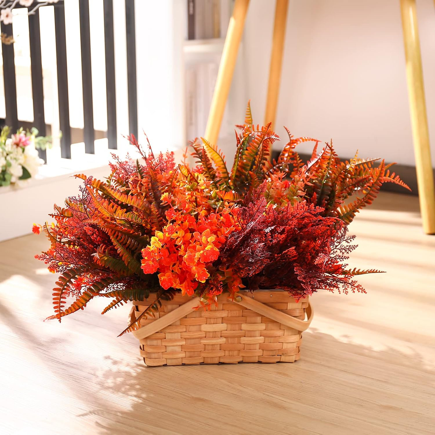 24 Bundles UV Resistant Fall Faux Flowers for Home Garden Wedding Decor