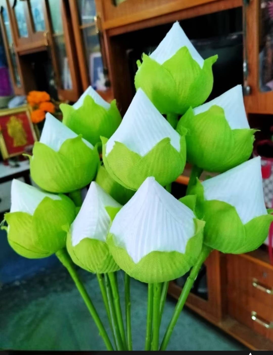 10x Fake Lotus Flower Bud Set 50cm Tall Artificial Flowers Vase Altar Decor