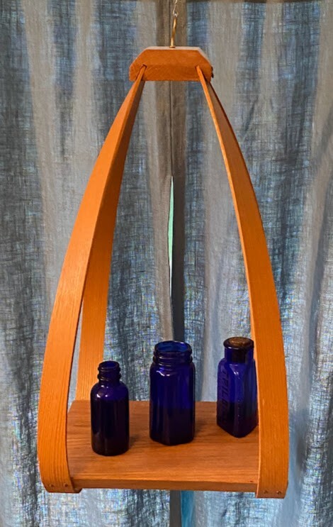 Bentwood Teardrop Hanging Wood Plant Planter Stand Shelf mcm mid century modern 