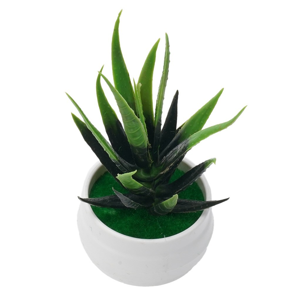 1*14*8cm, 13*11cm Aloe, Plastic Flower Artificial Potted Plant For Home, Office
